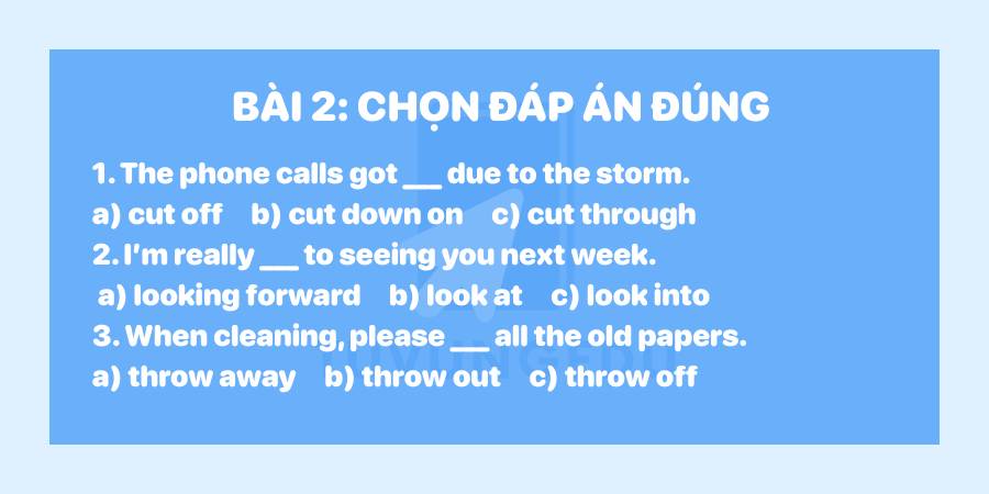 bài tập phrasal verb