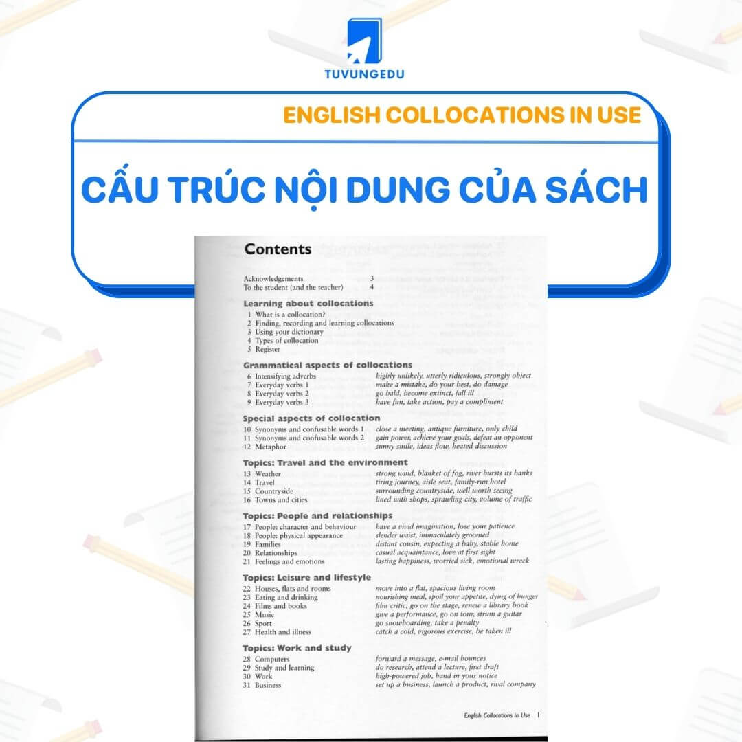 Cấu trúc nội dung của English Collocations In Use