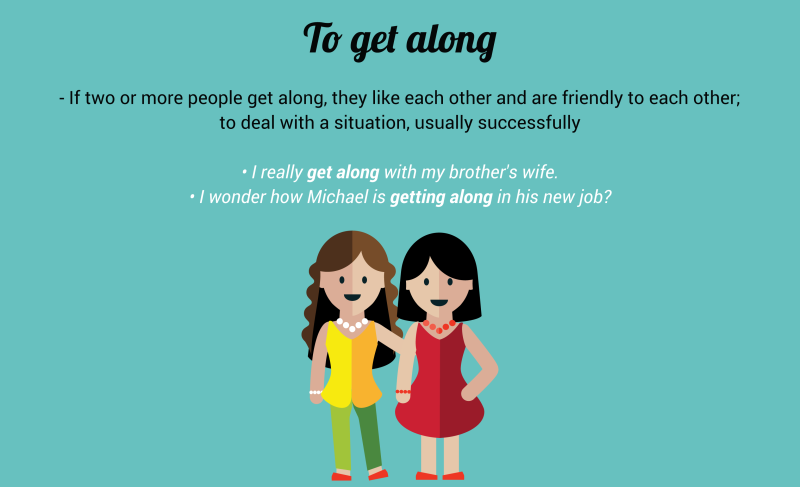 To get along/on with someone