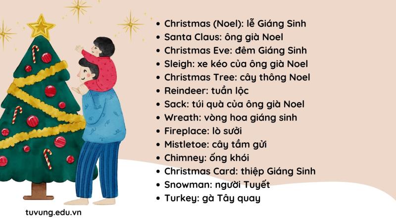 50+ từ vựng về Giáng sinh trong tiếng Anh