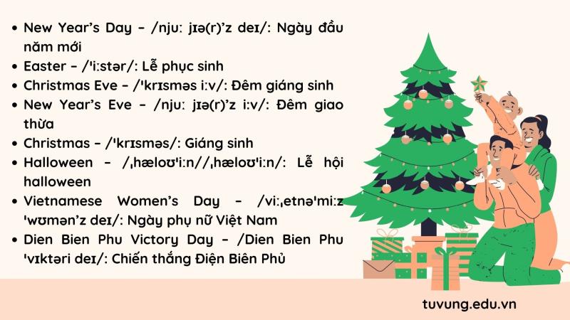 100+ từ vựng tiếng Anh về lễ hội