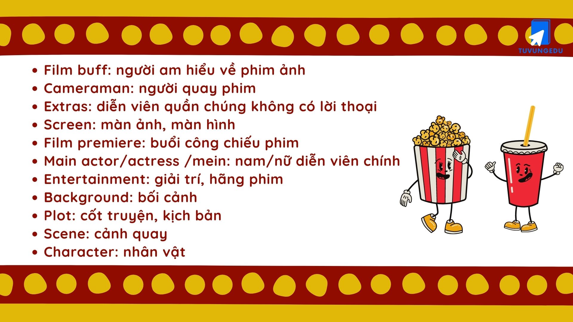 30+ từ vựng về phim trong tiếng Anh