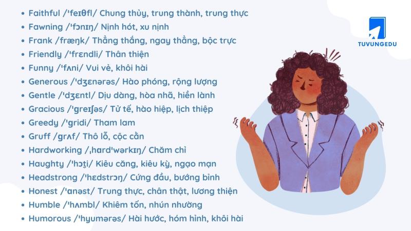 Một số từ vựng về tính cách con người